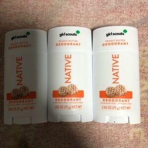 3 Native x Girl Scouts Peanut Butter Deodorant - Limited Edition - New Sealed